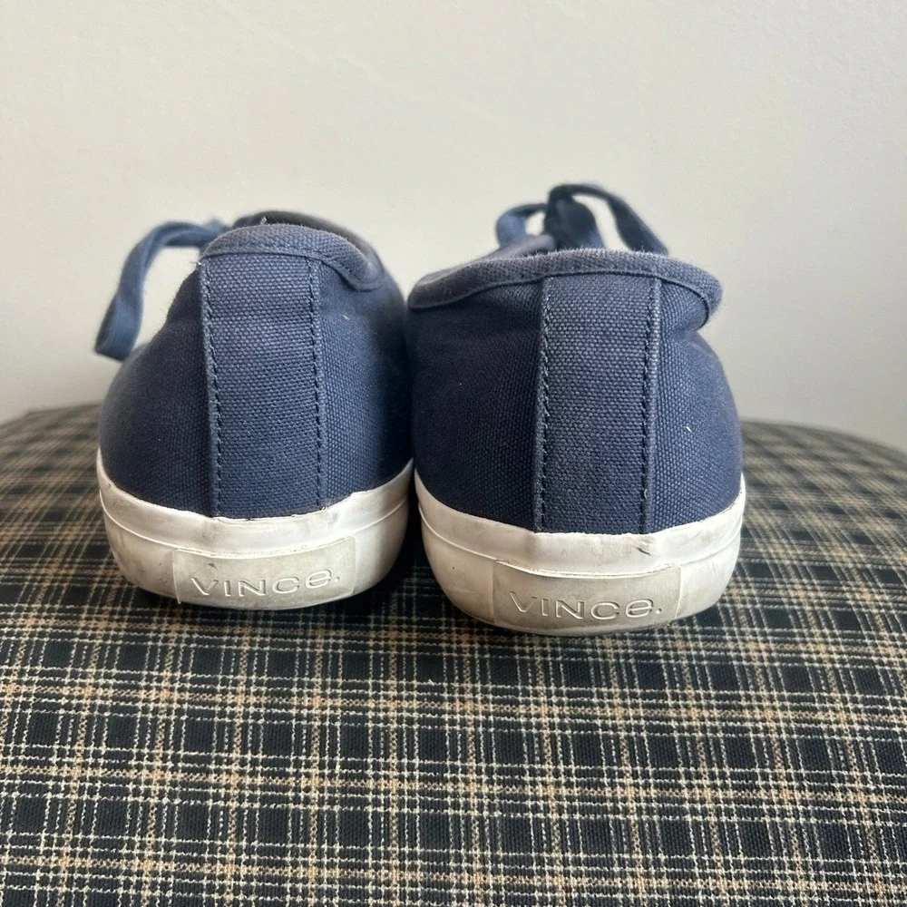 Vince Canvas‎ Low Top Sneakers Mens 11.5 Navy Blue Casual Lace Up Shoes